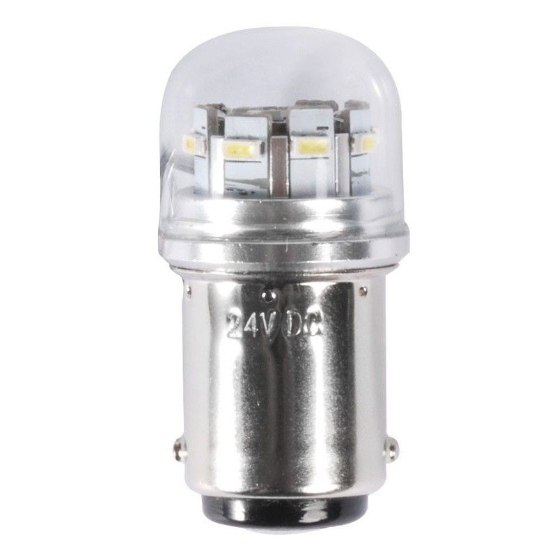 Lampadina BA15D a LED 12/24V 1,2W 100Lm 3000K Bianco Caldo