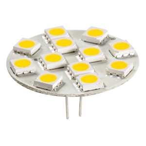 12-LED bulb G4 rear connection Ø 30mm 12/24V 2W 2700K Warm White