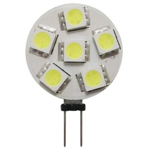 Lampadina 12/24V 1,2W 2700K 6LED G4 Ø 24mm attacco laterale