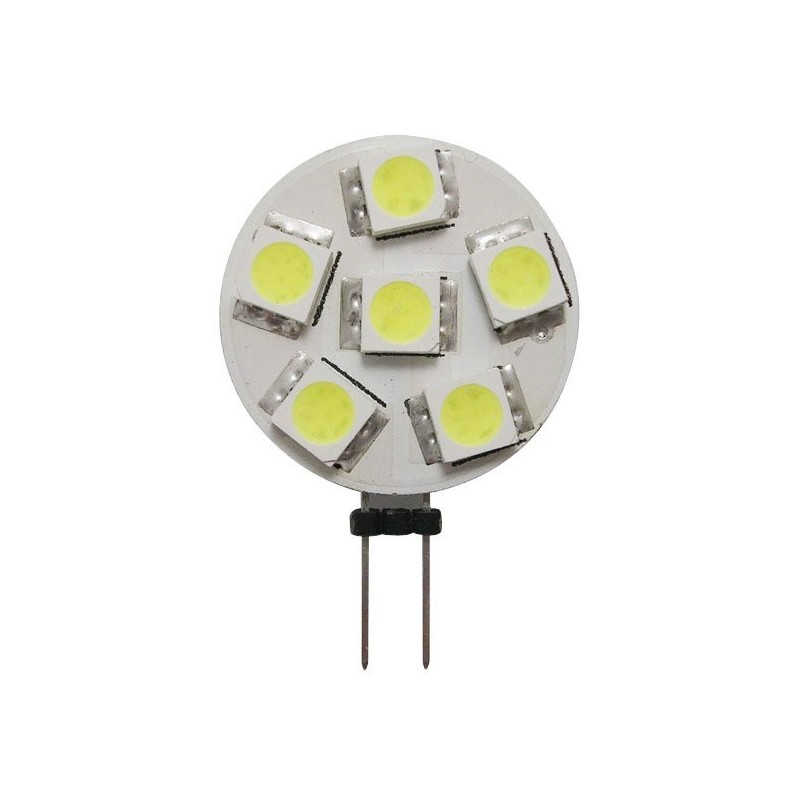 Lampadina 12/24V 1,2W 2700K 6LED G4 Ø 24mm attacco laterale