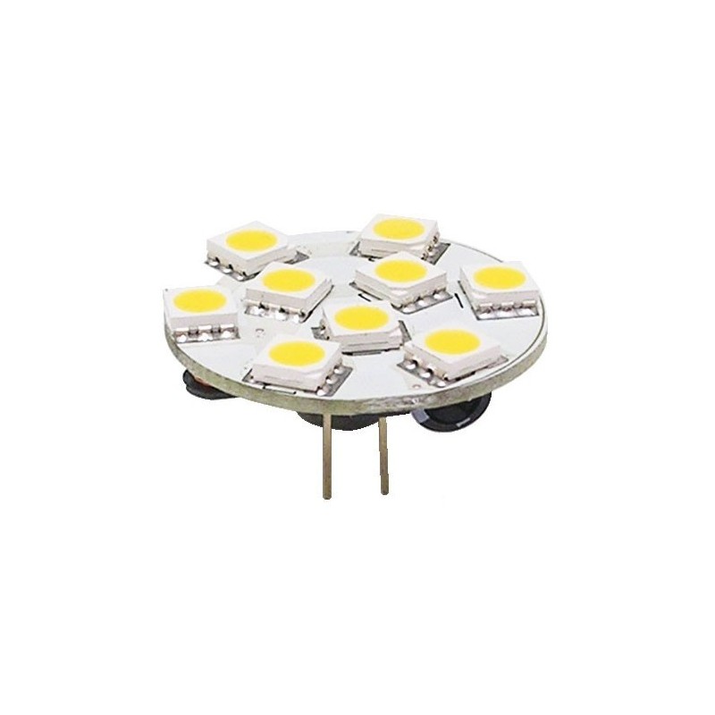 Lampadina 12/24V 2W 2700K 9LED G4 Ø 28mm attacco posteriore