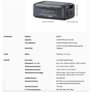Bluetti B300K Batteria di Espansione 2764,8 Wh per AC200 AC300 AC500