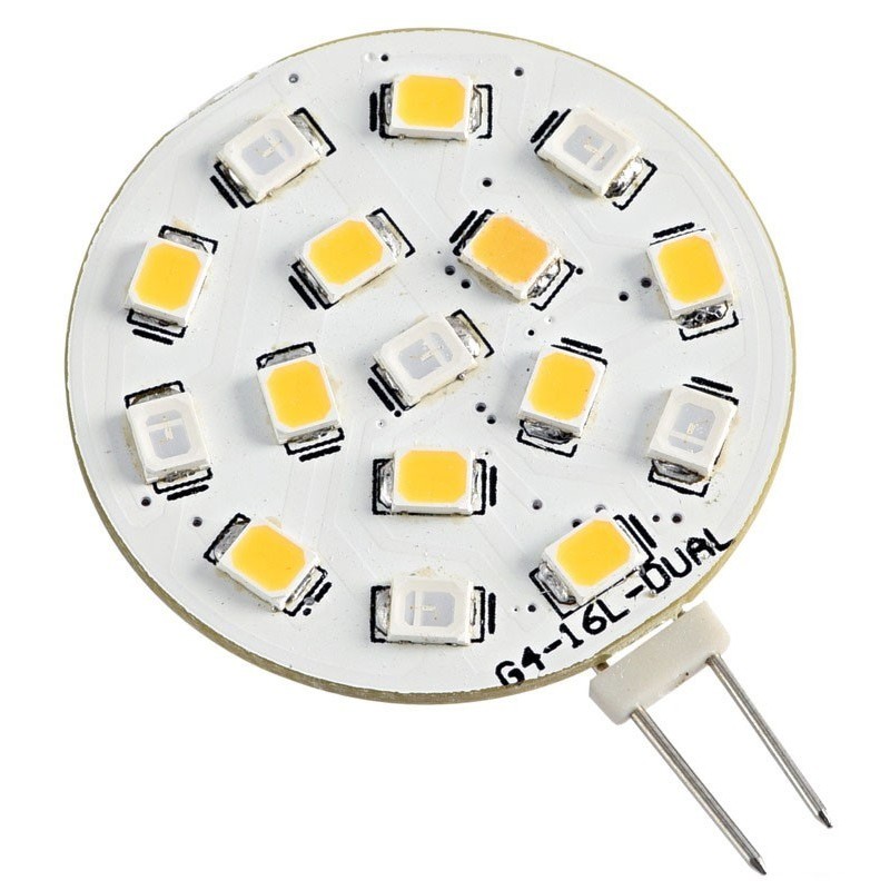 Lampadina G4 16 LED colore Bianco/Rosso 24V 1,6/0,7W 3000K