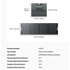 Bluetti PV350 Pannello Solare Portatile Pieghevole 350 Watt MC4