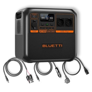 Bluetti AC180P + 2 Pannelli Flex 150W + Kit Connessione 5mt Power Station Premium Portatile 1440Wh 1800W
