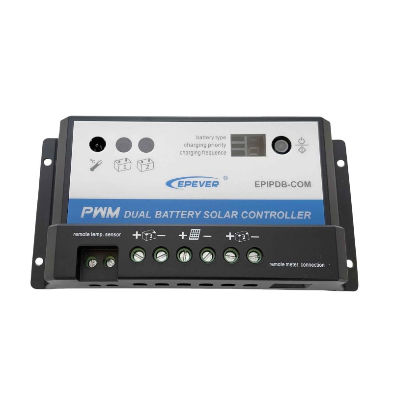 Regolatore PWM 12/24V 10A di carica Doppia Batteria Camper Barca Baita