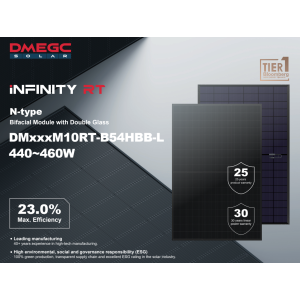 DM455M10RT-B54HBB-L 36pz Modulo Fotovoltaico Bifacciale DMEGC N-Type 108 celle MC4-EVO2A All Black 228Wp/m² 1762x1134x30 20.4 kg