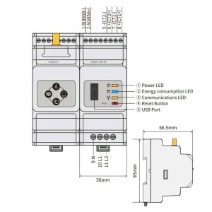 GoodWe HK3000 120A 40mA 230/400Vac HomeKit 3000 Smart meter con Wifi/LAN per registrazione consumi