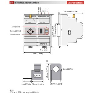 GoodWe HK3000 120A 40mA 230/400Vac HomeKit 3000 Smart meter con Wifi/LAN per registrazione consumi