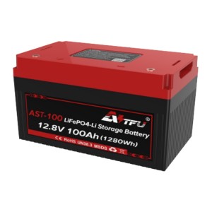 AST-100 Batteria al litio 12.8V 100A 1280Wh Smontabile Collegabile in serie