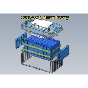 AST-100 Batteria al litio 12.8V 100A 1280Wh Smontabile Collegabile in serie