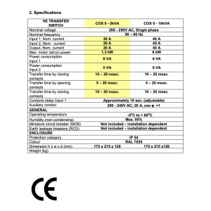 Automatic Transfer Switch Victron Energy 10kVA/230V monofase Mpn: COS230103100