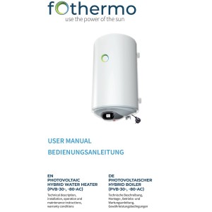 Fothermo Photovoltaic Water Boiler 30L 550W 15.5A 300-600Wp Water Heater OF017885