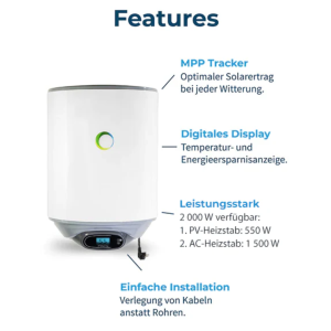 Fothermo Photovoltaic Water Boiler 30L 550W 15.5A 300-600Wp Water Heater OF017885