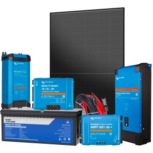 Kit Fotovoltaico G1+ 12V 450W per alimentare Camper Barca All-in-One Accumulo 2560Wh Inverter 1600