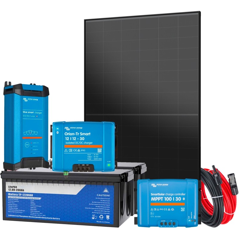 Kit Fotovoltaico G2 12V 450W per alimentare Camper Barca All-in-One Accumulo 5120Wh