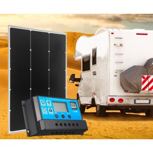 Kit Fotovoltaico Camper 110W Solare 12V con Regolatore PWM