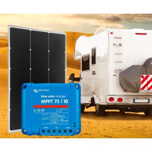 12V 110W Camper Solar Kit with Victron Energy BlueSolar MPPT 10A Regulator and Cable Kit