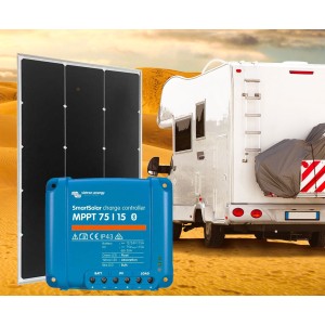 Kit Solare Camper 12V 110W Fotovoltaico con Regolatore Victron SmartSolar MPPT 15A + Kit Cavi
