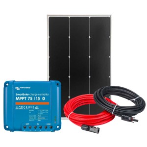 Kit Solare Camper 12V 110W Fotovoltaico con Regolatore Victron SmartSolar MPPT 15A + Kit Cavi