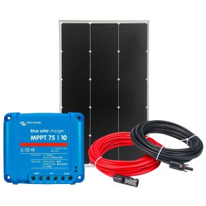 Kit Solare Camper 12V 110W Fotovoltaico con Regolatore Victron Energy BlueSolar MPPT 10A + Kit Cavi