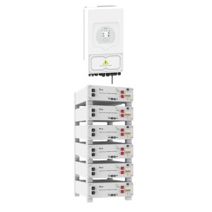 Sistema accumulo 30.72 kWh DEYE: batteria litio LiFePO4 + inverter 6kW