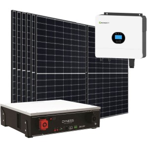 Kit fotovoltaico Off Grid 6000-5400W Growatt Dyness accumulo 5.12kWh Baita Casa Kit anti Lockdown Energetico