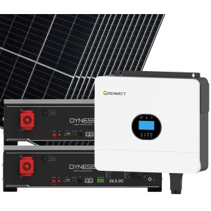 Kit fotovoltaico Off Grid 6000-5400W Growatt Dyness accumulo 10.24kWh Baita Casa Kit anti Lockdown Energetico
