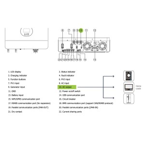 Kit fotovoltaico Off Grid 6000-5400W Growatt Dyness accumulo 10.24kWh Baita Casa Kit anti Lockdown Energetico
