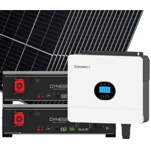 Kit fotovoltaico Off Grid 6000-8100W Growatt Dyness accumulo 10.24kWh Baita Casa Kit anti Lockdown Energetico