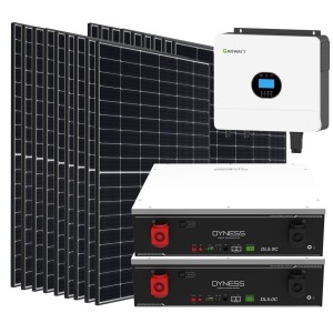 Kit fotovoltaico Off Grid 6000-8100W Growatt Dyness accumulo 10.24kWh Baita Casa Kit anti Lockdown Energetico