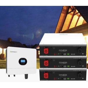 Growatt Dyness 6000-8100W Off Grid Photovoltaic Kit with 15.36kWh Storage for Home Cabin Anti-Lockdown Energy Kit