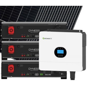 Kit fotovoltaico Off Grid 6000-8100W Growatt Dyness accumulo 15.36kWh Baita Casa Kit anti Lockdown Energetico