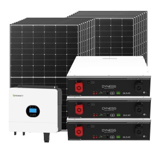 Kit fotovoltaico Off Grid 6000-8100W Growatt Dyness accumulo 15.36kWh Baita Casa Kit anti Lockdown Energetico