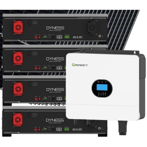 Growatt Dyness 6000-8100W Off Grid Photovoltaic Kit with 20.48kWh Storage for Home Cabin Anti-Lockdown Energy Kit