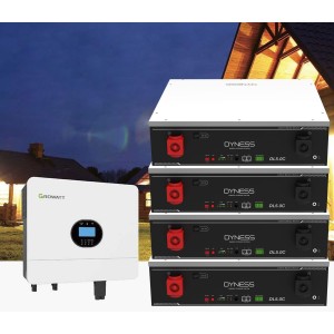 Kit fotovoltaico Off Grid 6000-8100W Growatt Dyness accumulo 20.48kWh Baita Casa Kit anti Lockdown Energetico