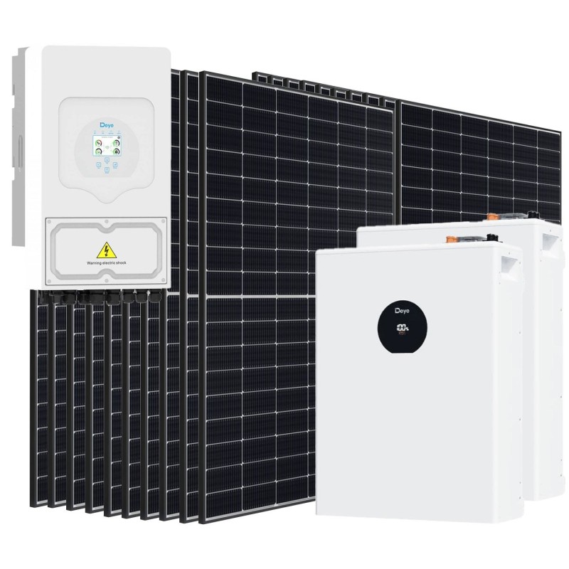Kit fotovoltaico Off Grid 6000-9000W DEYE SE-F5-PRO accumulo 10.24kWh Baita Casa Kit Anti Lockdown Energetico