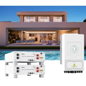 Kit fotovoltaico ibrido monofase 6kW con accumulo 10,24 kWh Deye