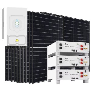 Kit fotovoltaico Off Grid + On Grid 6000-9000W DEYE PRO accumulo 15.36kWh Baita Casa Kit anti Lockdown Energetico