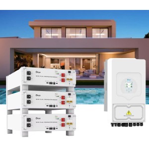 Kit fotovoltaico Off Grid + On Grid 6000-9000W DEYE PRO accumulo 15.36kWh Baita Casa Kit anti Lockdown Energetico
