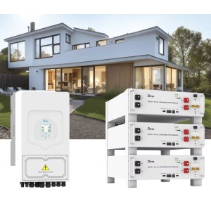 Kit fotovoltaico Off Grid + On Grid 6000-9000W DEYE PRO accumulo 15.36kWh Baita Casa Kit anti Lockdown Energetico
