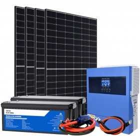 Pannelli fotovoltaici e inverter con cavi, pronta soluzione per come raggiungere l'autonomia energetica.